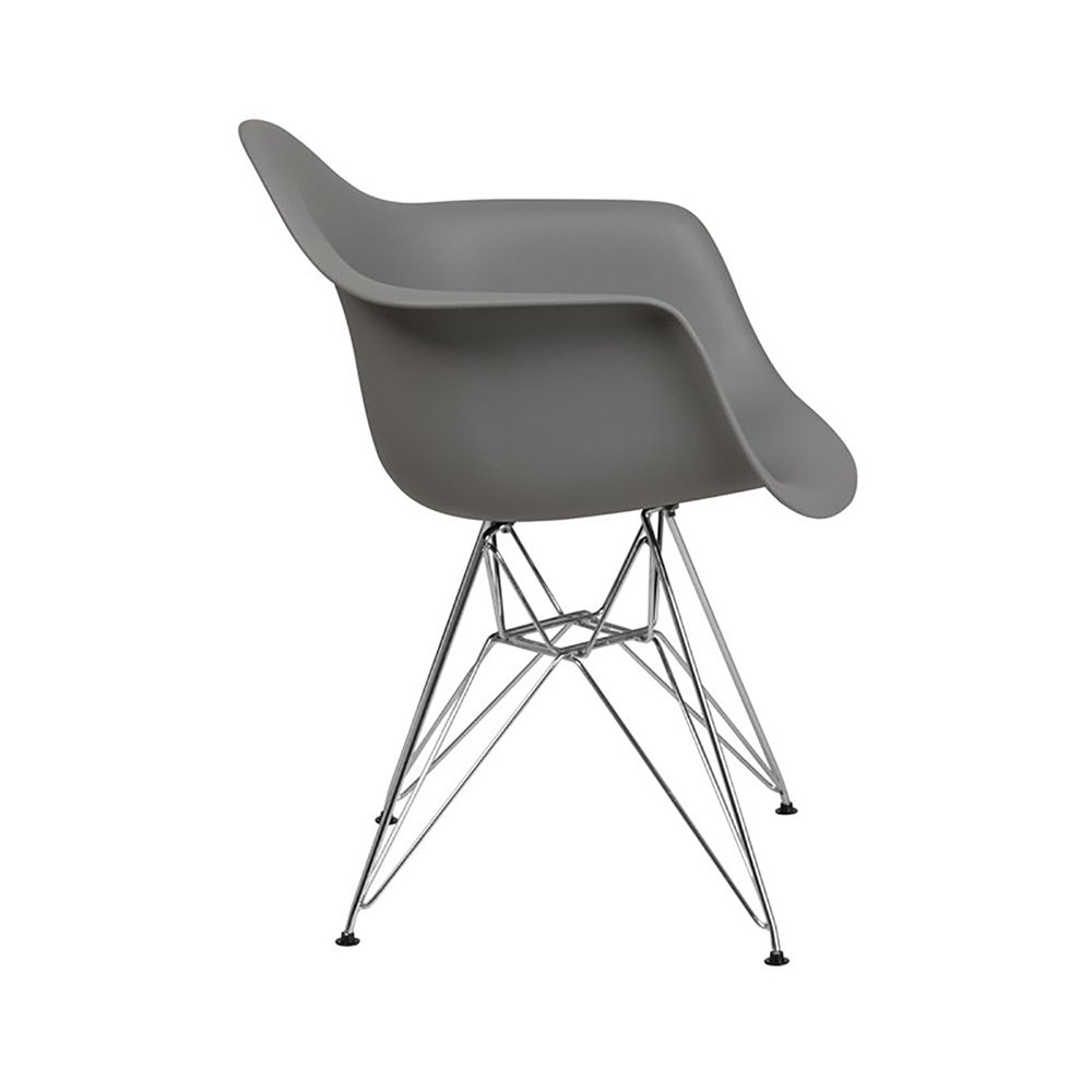 Emma and Oliver Plastic Chair with Chrome Base - Image 3